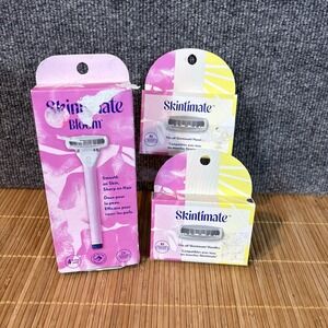 Skintimate Bloom Razor w/2 cartridges & 2 Refill Packs (4 Cartridges ea Box) NIB
